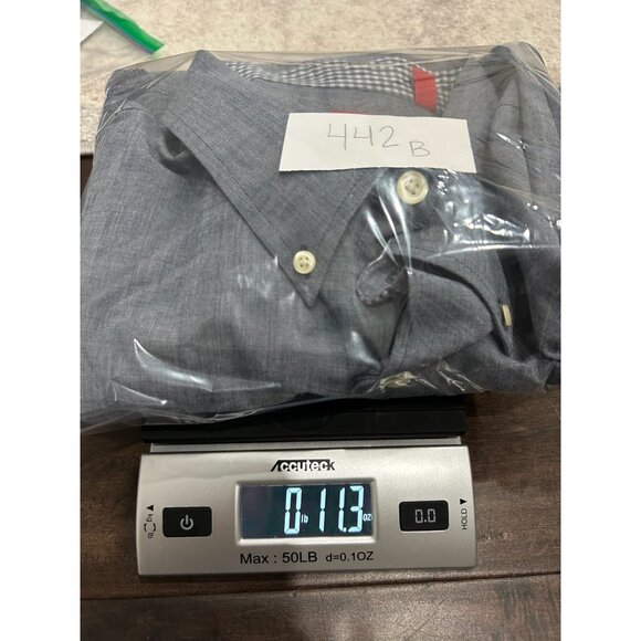 Izod Long Sleeve Button Down Shirt Gray Black Sz 2XL Cotton Formal Office Wear - Picture 9 of 9